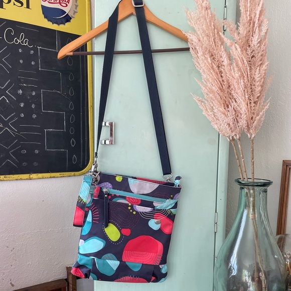 Haiku Handbags - Haiku Bag, Purse, cross body, multi print, pockets, zip, adjustable strap
